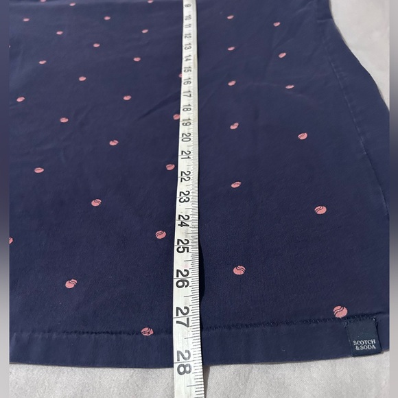 Scotch & Soda Navy Tee with Pink Dots - Picture 4 of 6